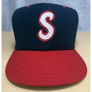 Vtg Stevens Comfo-matic Colorblock‎ Hat 7 1/4 Embroidered S Fitted Cap MLB USA